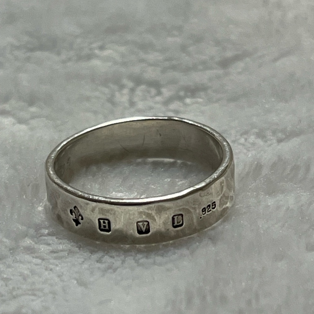 Silver Hammered Ring - image 1